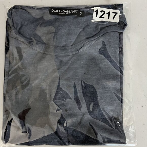 Dolce & Gabbana Men 50 L Black Rose T-Shirt Made In Italy 100% Silk Leather Logo - Picture 13 of 13